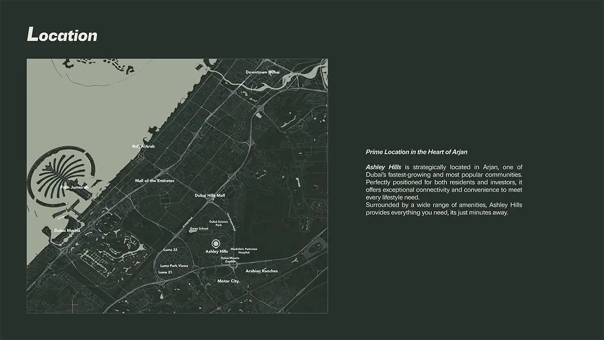 Ashley Hills at Arjan location map