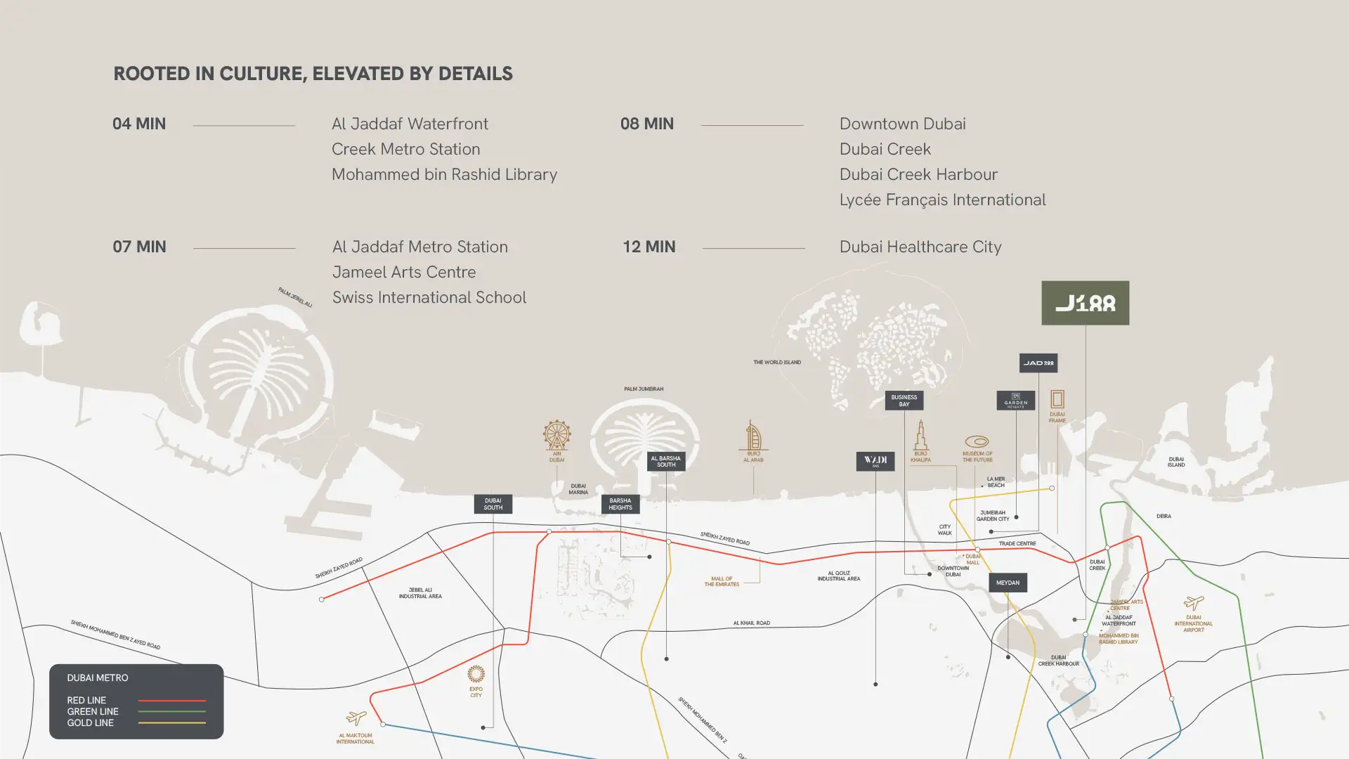 J188 at Al Jadaf location map