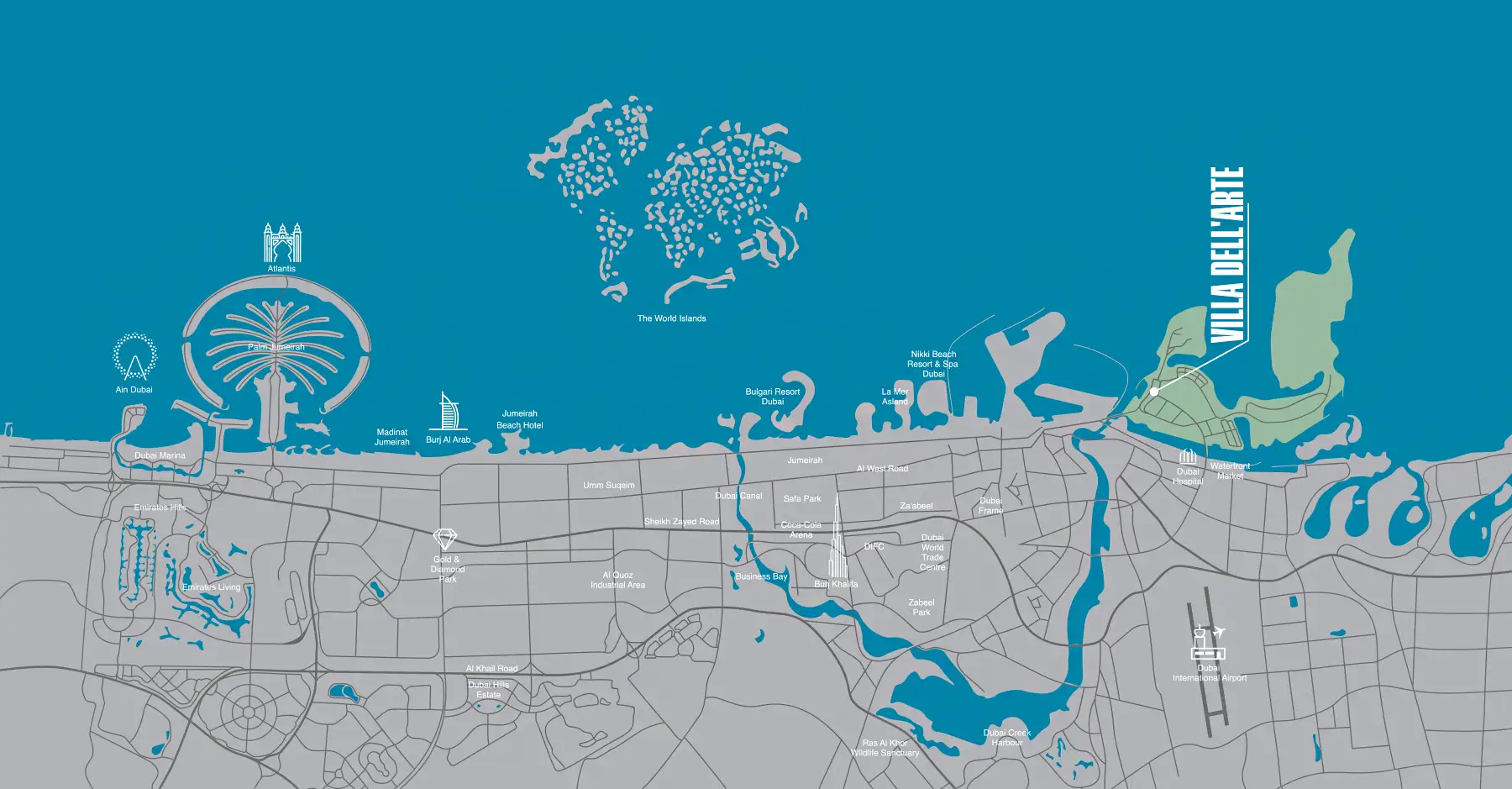Villa Dell Arte at Dubai Islands location map