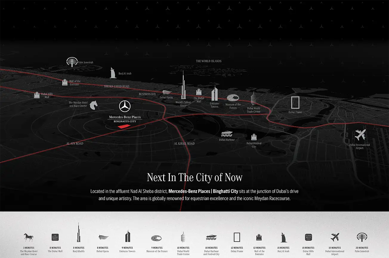 Binghatti Maybach 6 location map