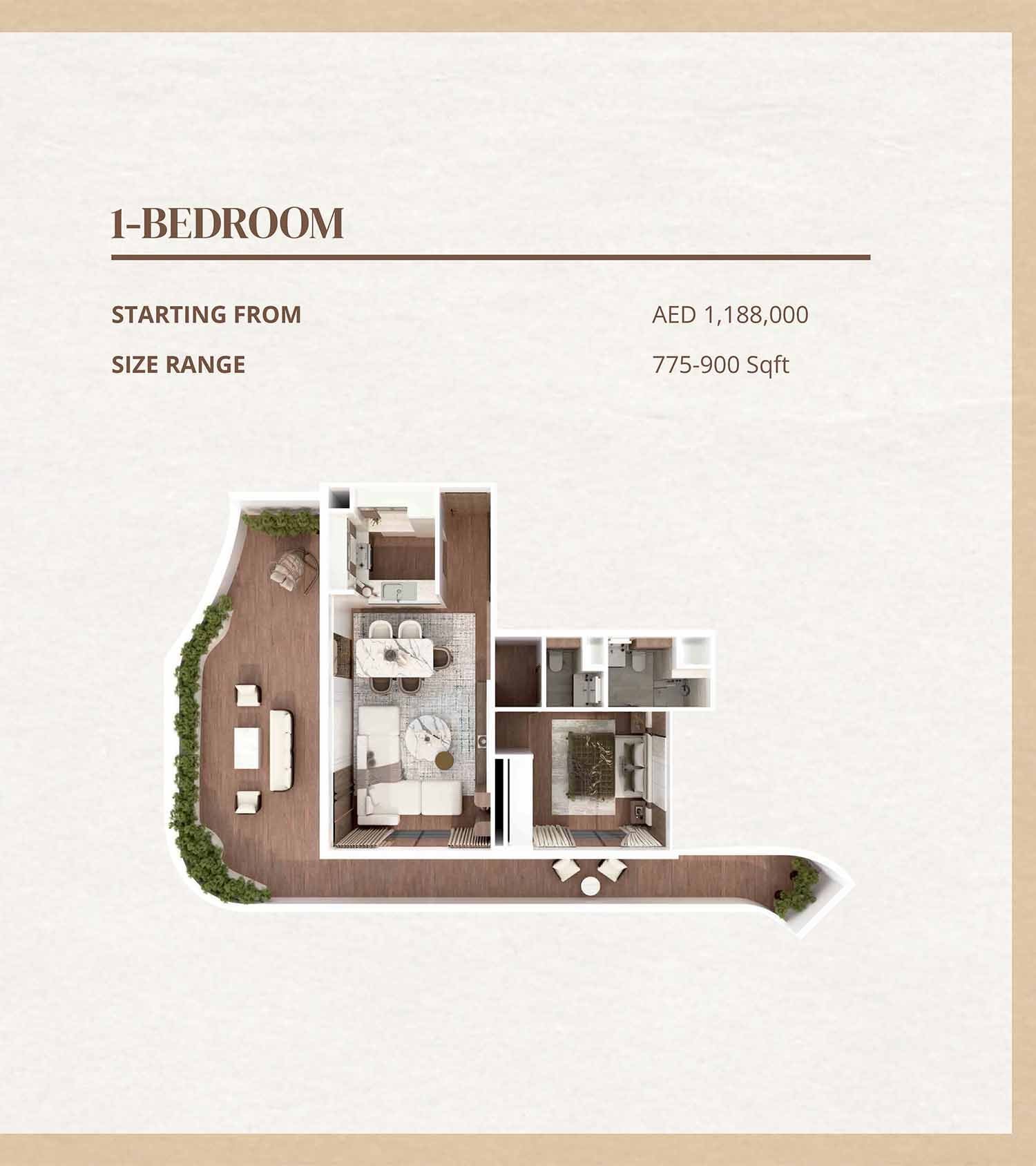 1 Bedroom floor plan