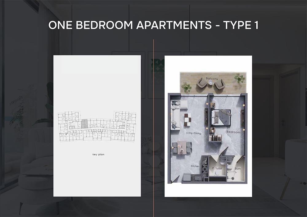 1 Bedroom floor plan