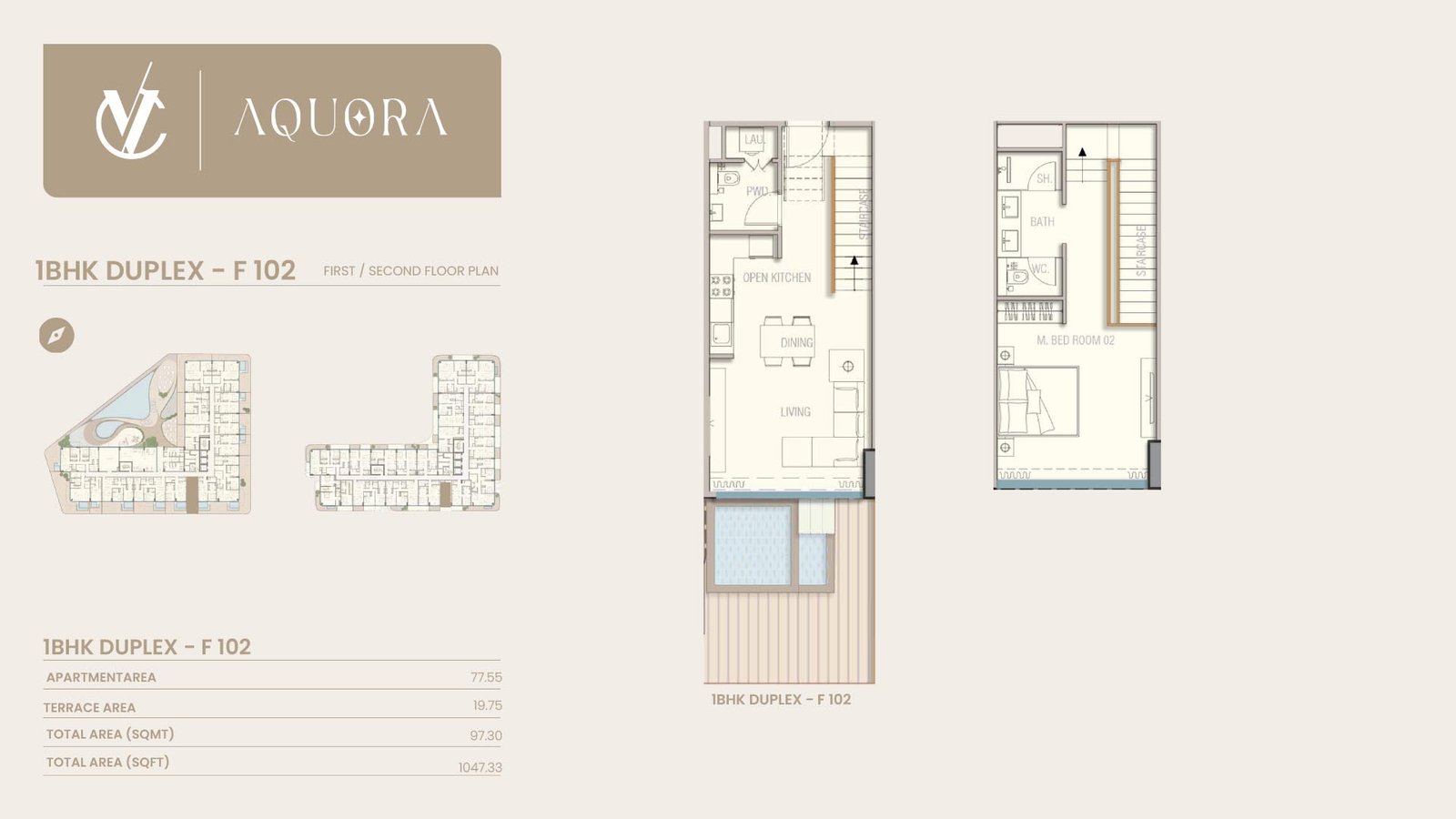 1 Bedroom + Pool floor plan