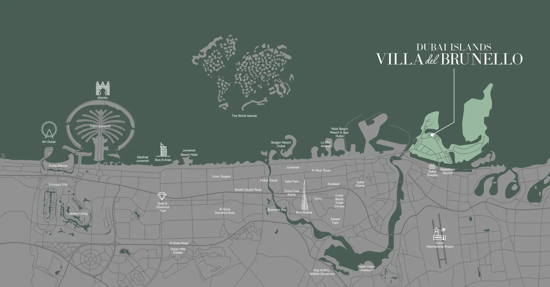 Villa del Brunello at Dubai Islands location map