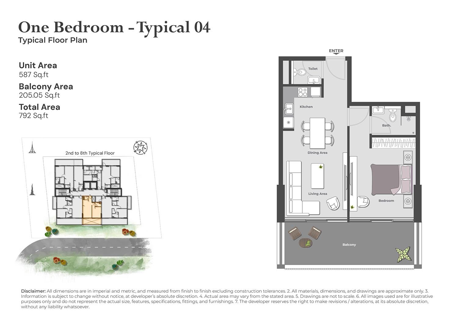 1 Bedroom floor plan