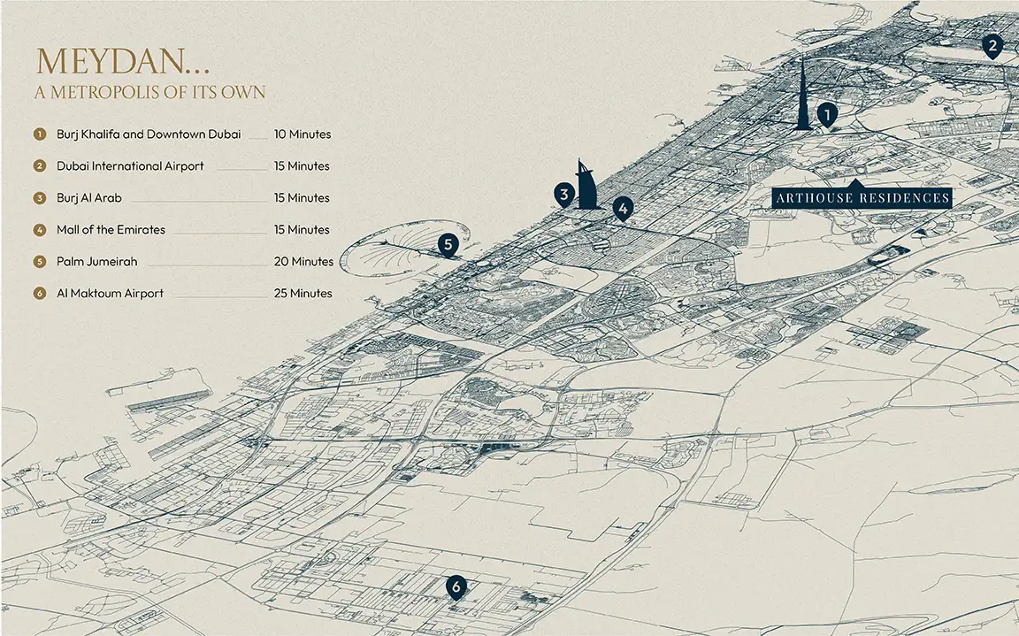 Arthouse Residences Tower A at Meydan location map