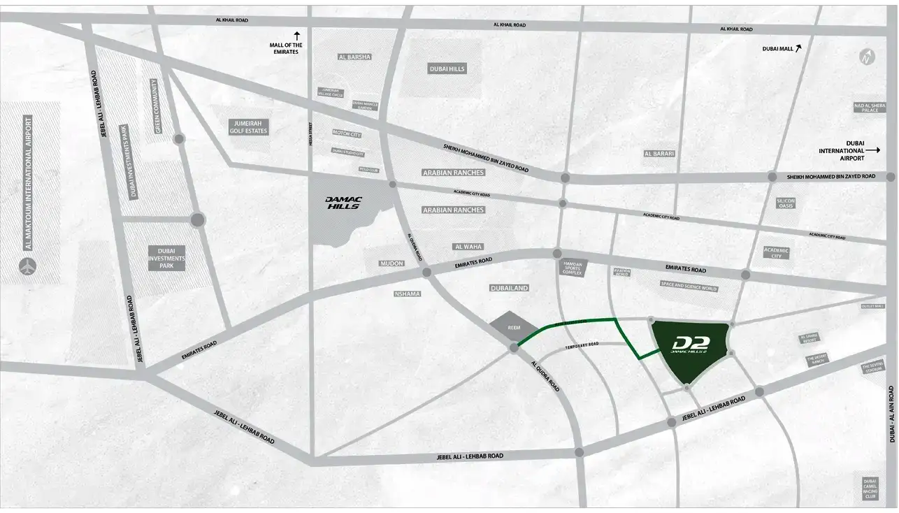 Amargo at Damac Hills 2 location map