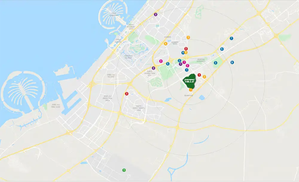 Trump Estate 2 at Damac Hills location map