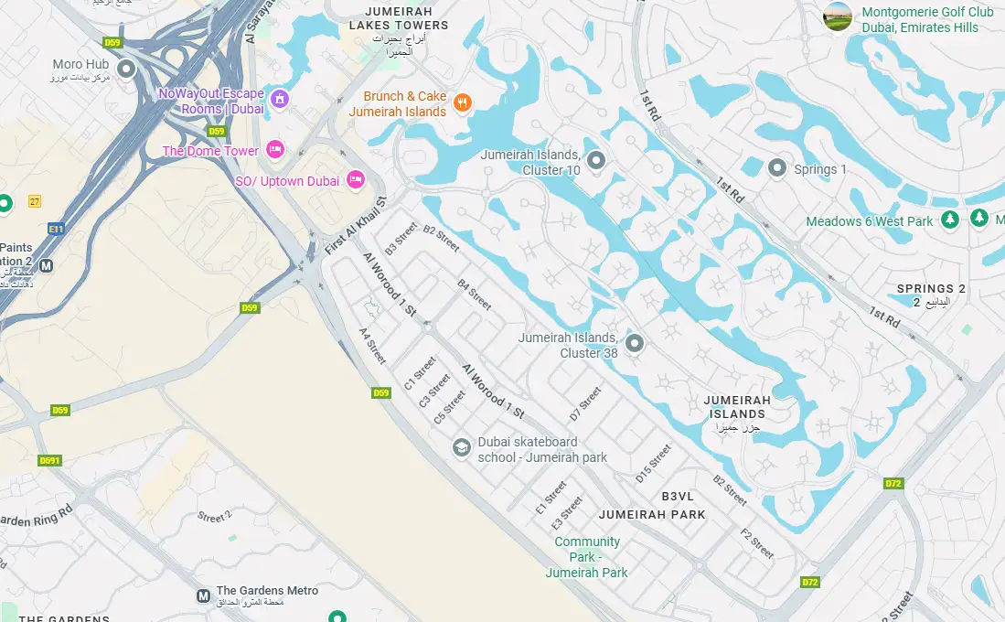 Serenia District East Residences location map