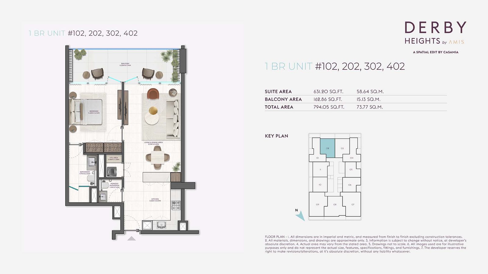 1 Bedroom floor plan
