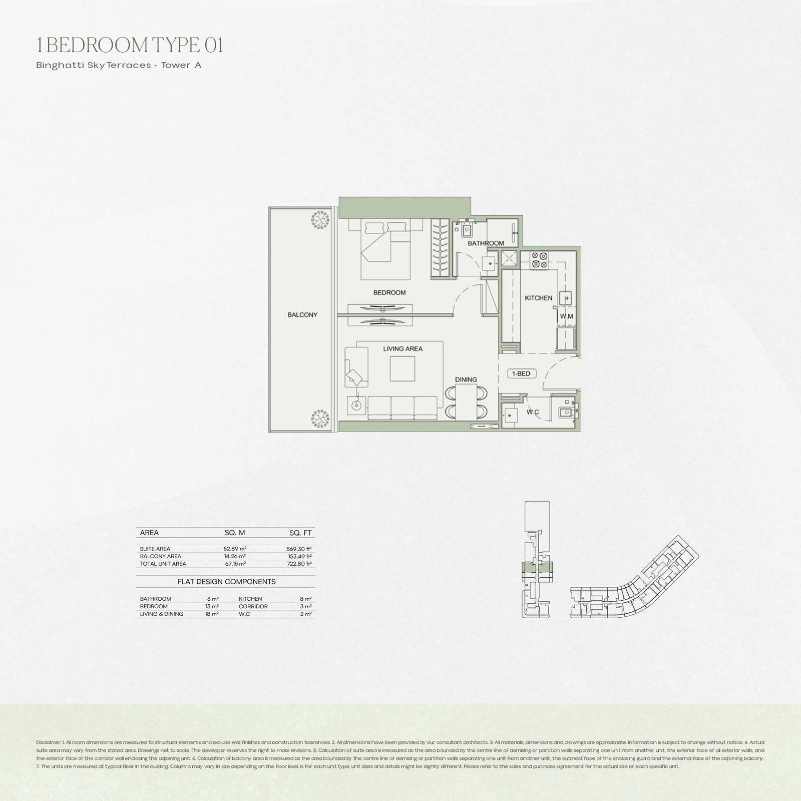 1 Bedroom floor plan