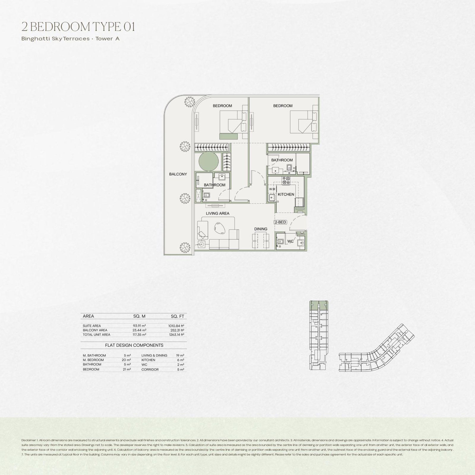 2 Bedrooms floor plan