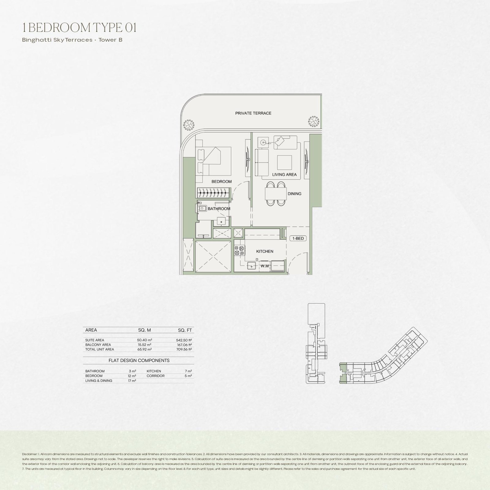 1 Bedroom floor plan