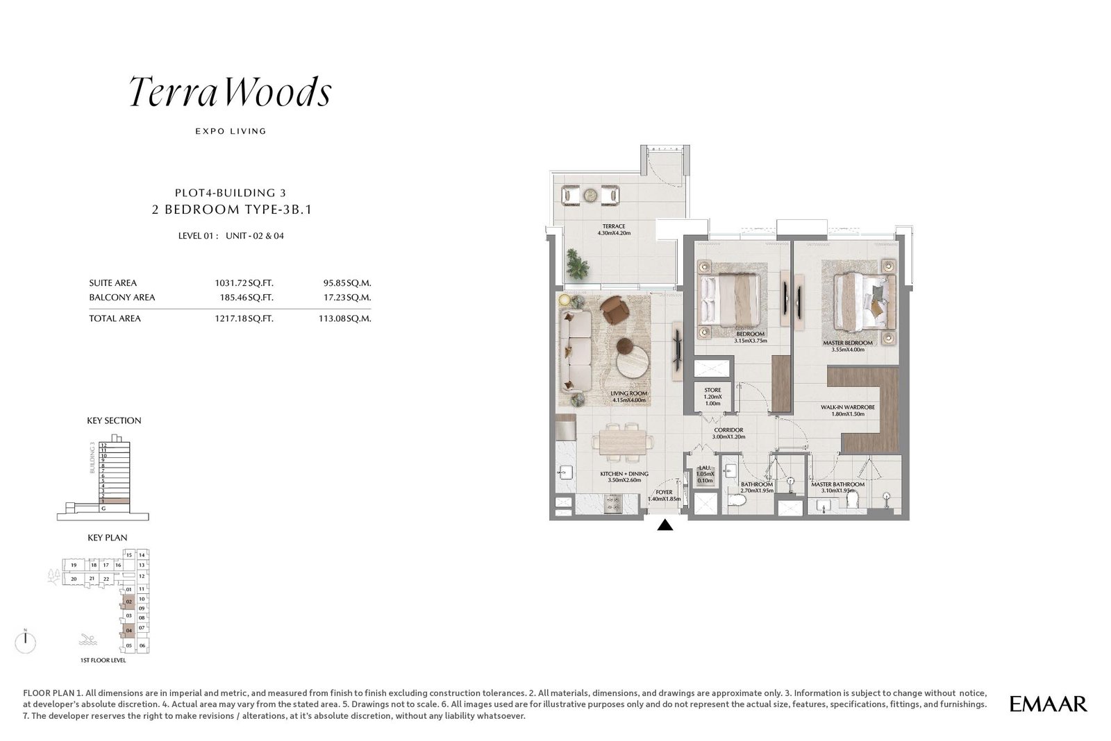 2 Bedrooms floor plan