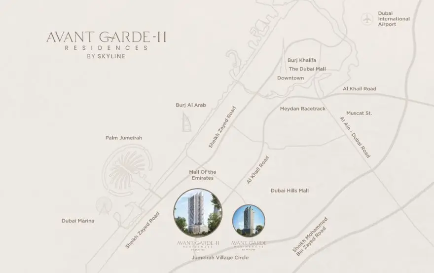 Avant Garde Residences 2 by Skyline location map
