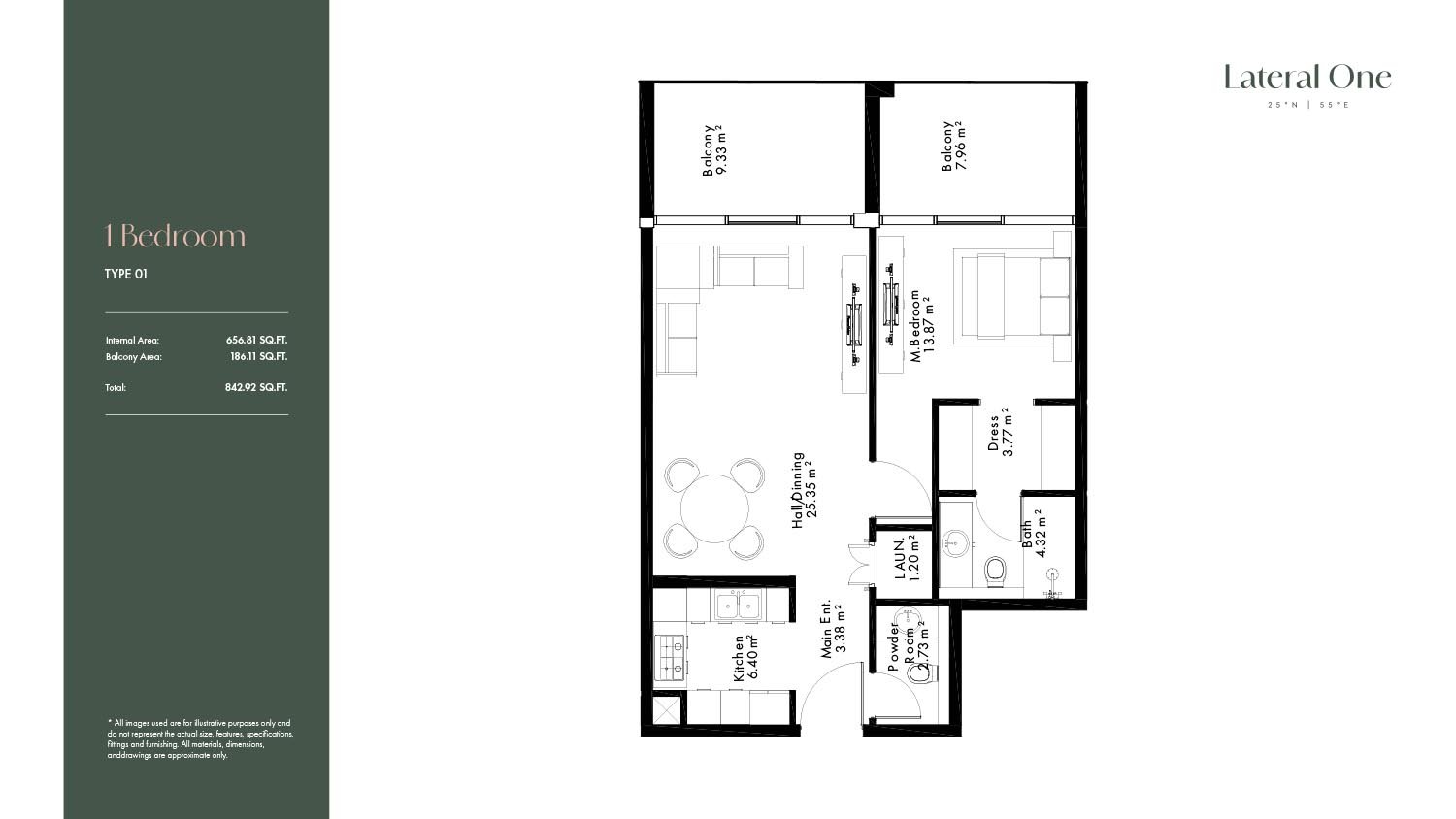 1 Bedroom floor plan