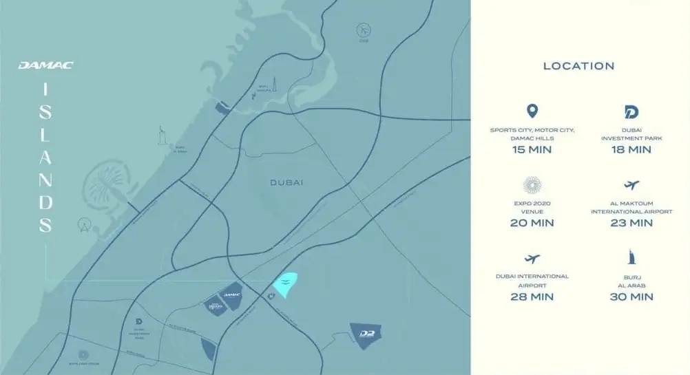 Seychelles 2 at Damac Islands location map