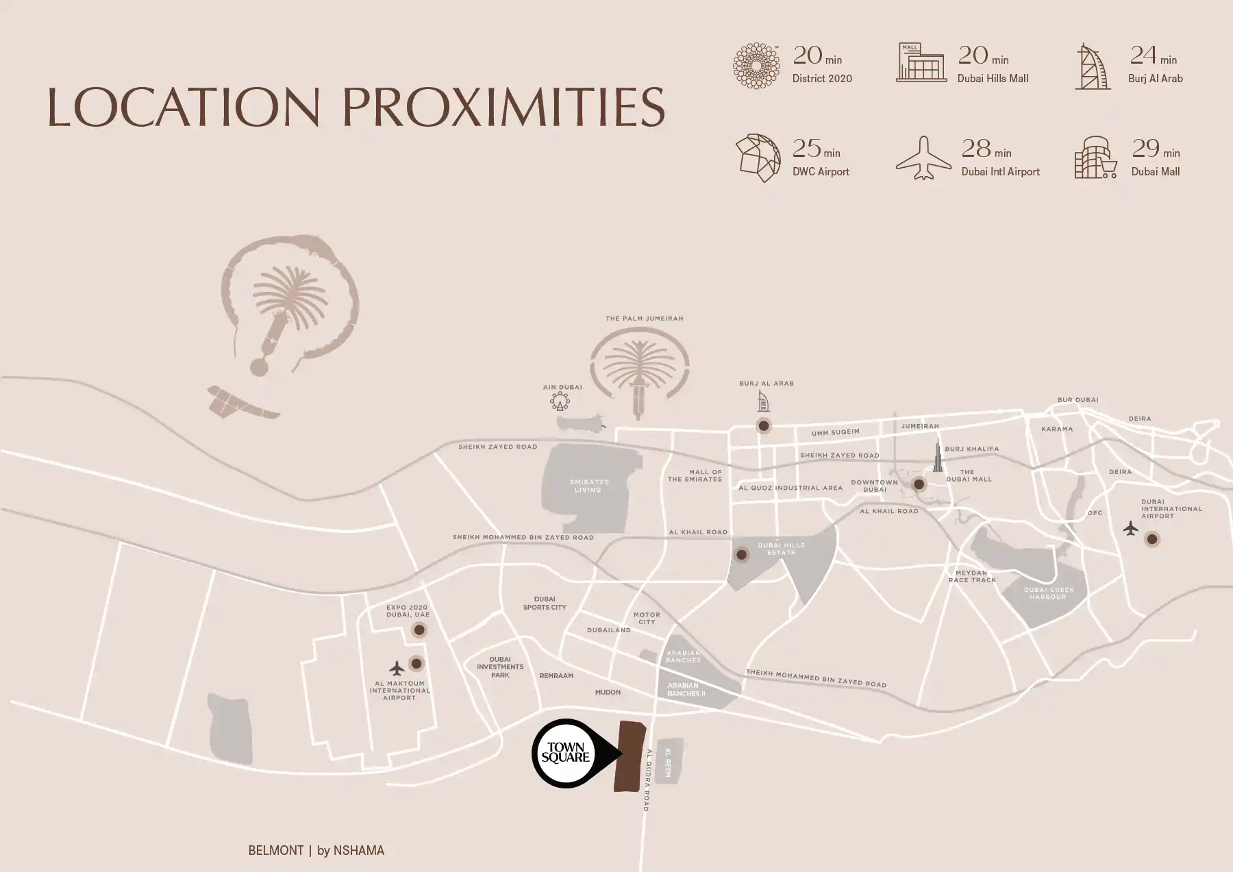Belmont at Town Square location map