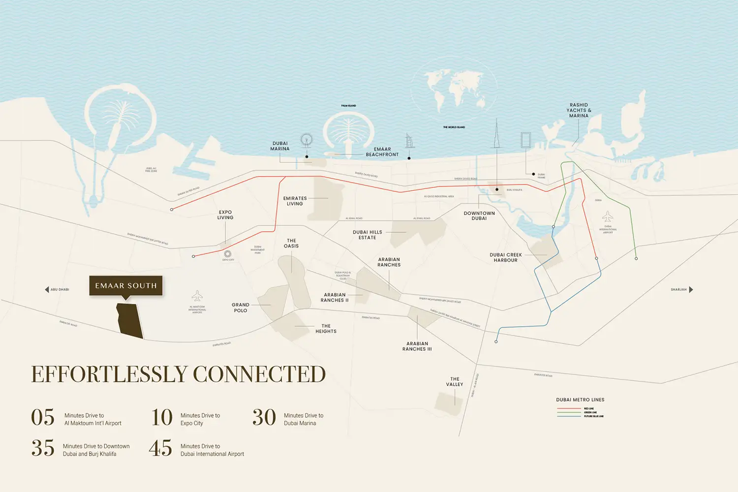 Golf Vale at Emaar South location map