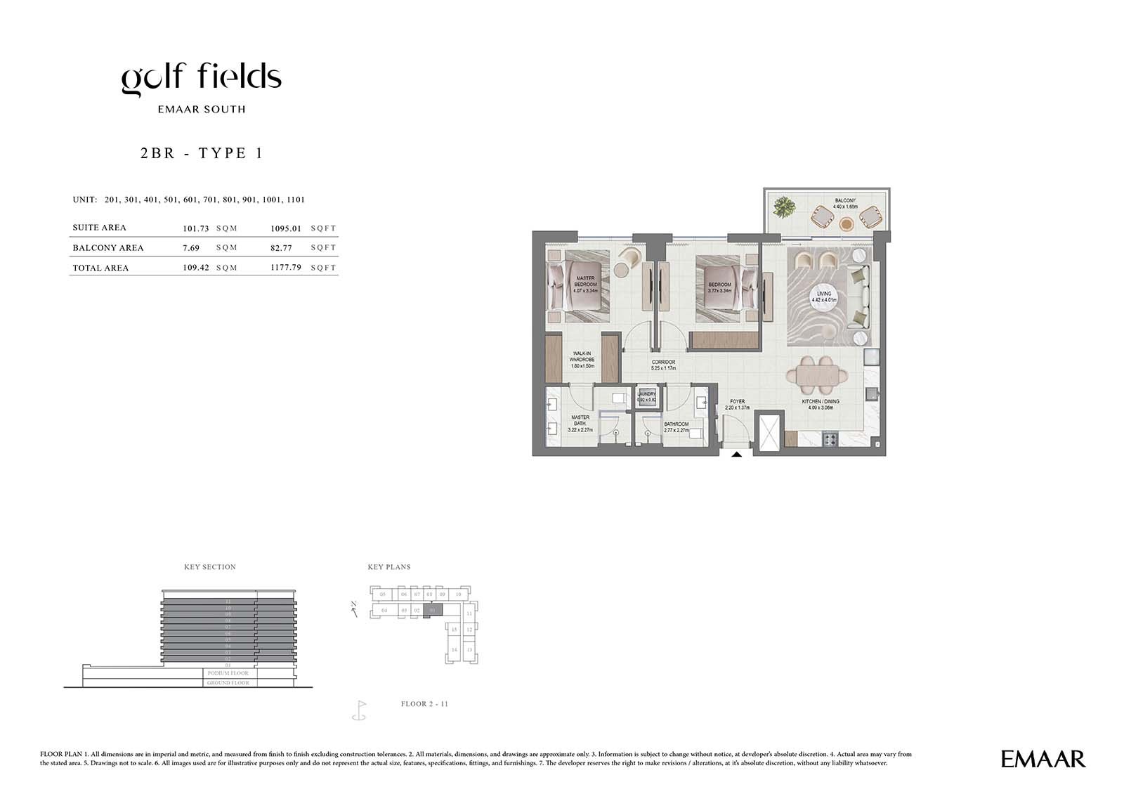 2 Bedrooms floor plan