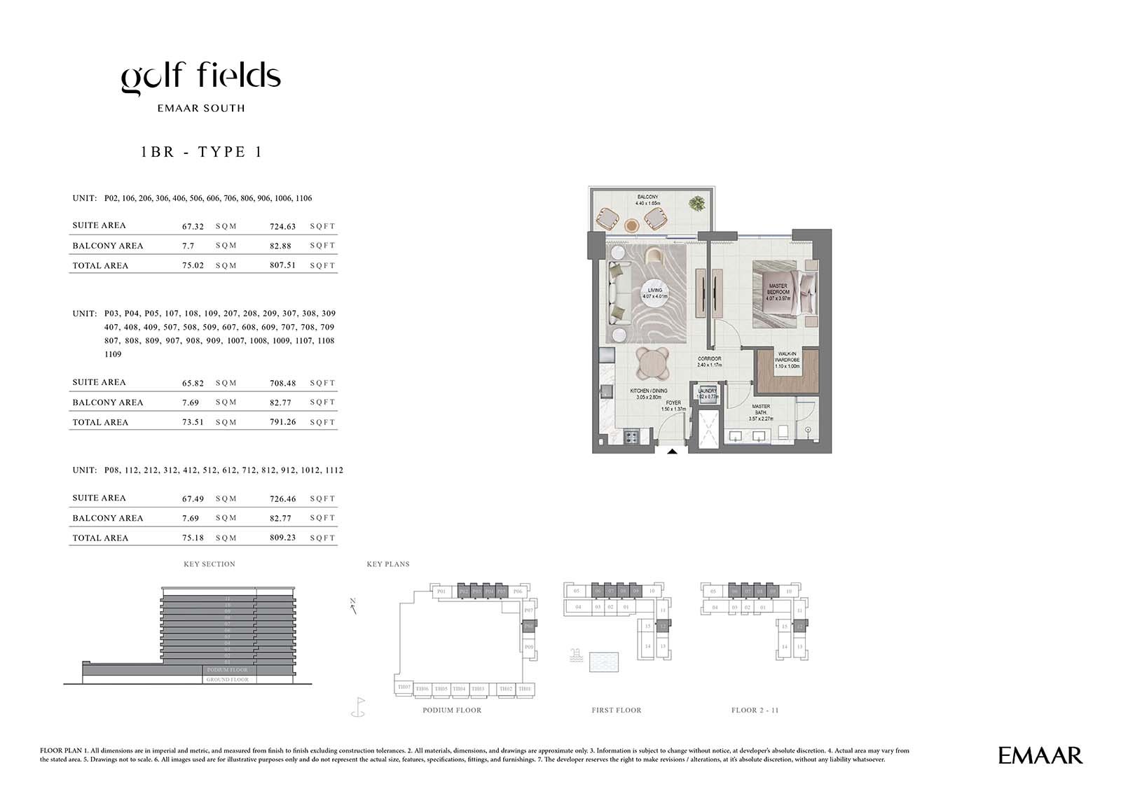 1 Bedroom floor plan