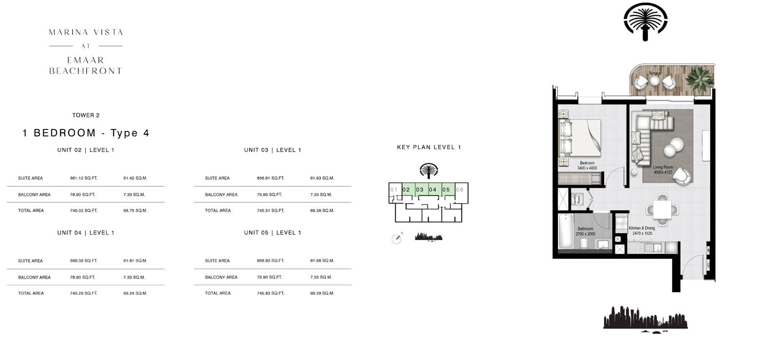 1 Bedroom floor plan