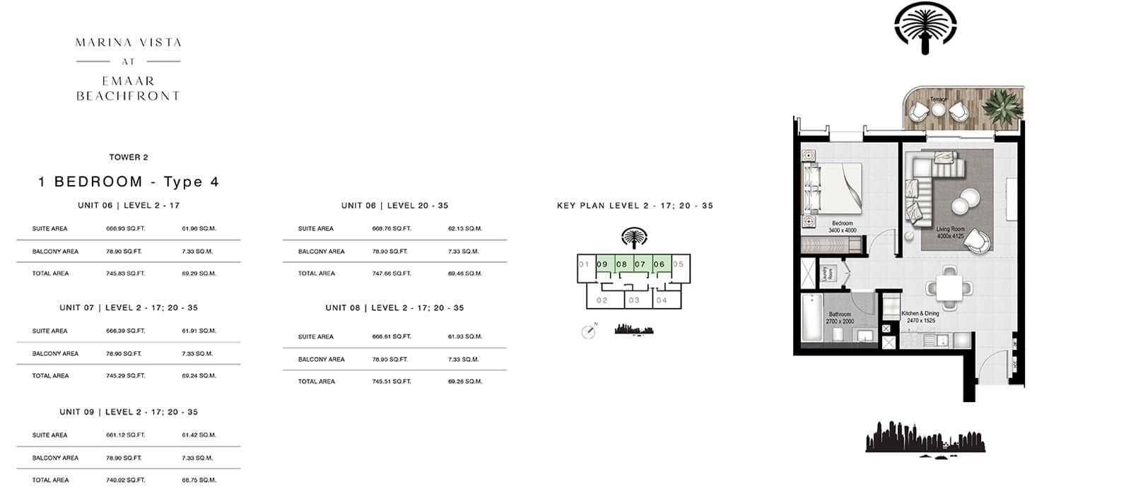 1 Bedroom floor plan