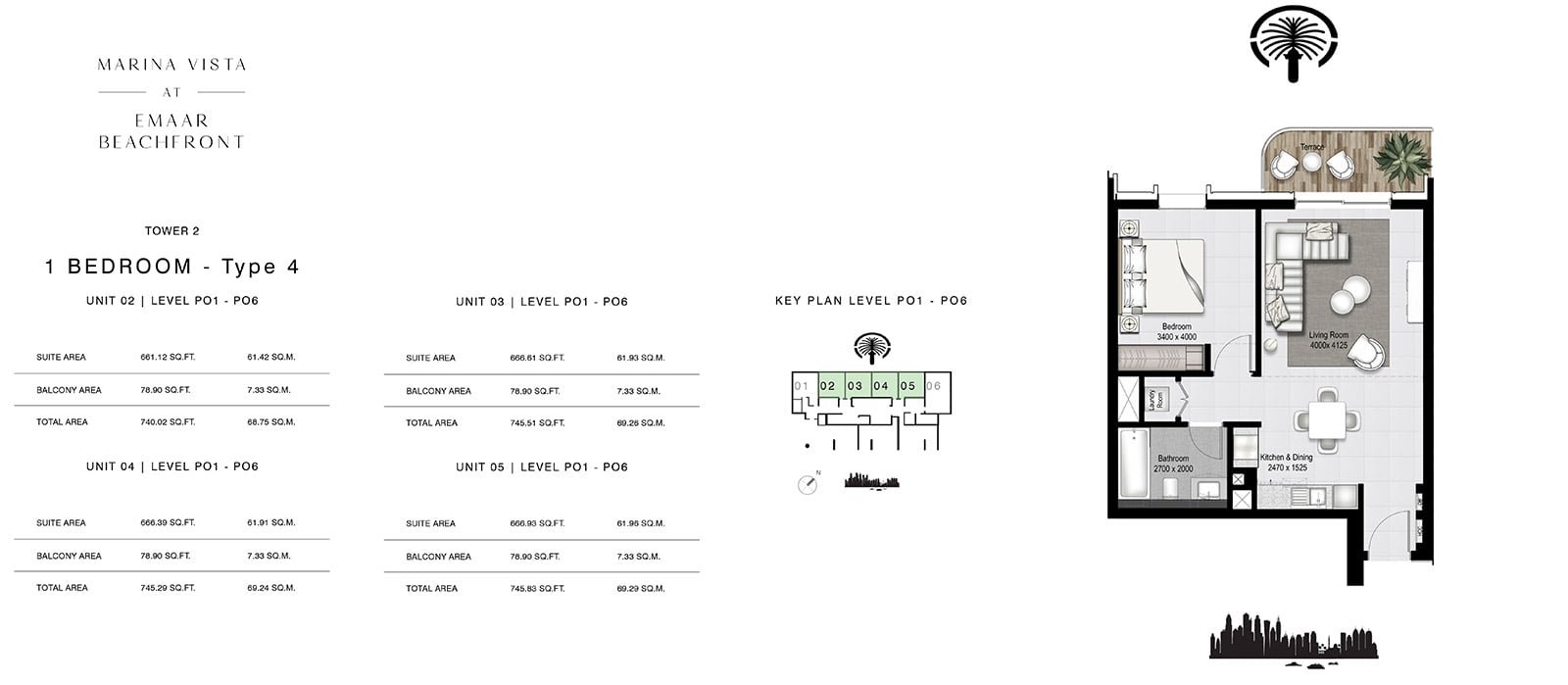 1 Bedroom floor plan
