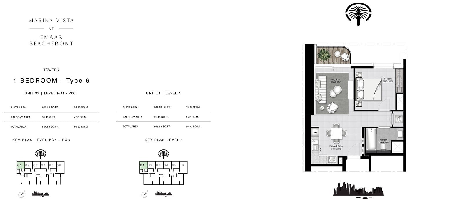 1 Bedroom floor plan