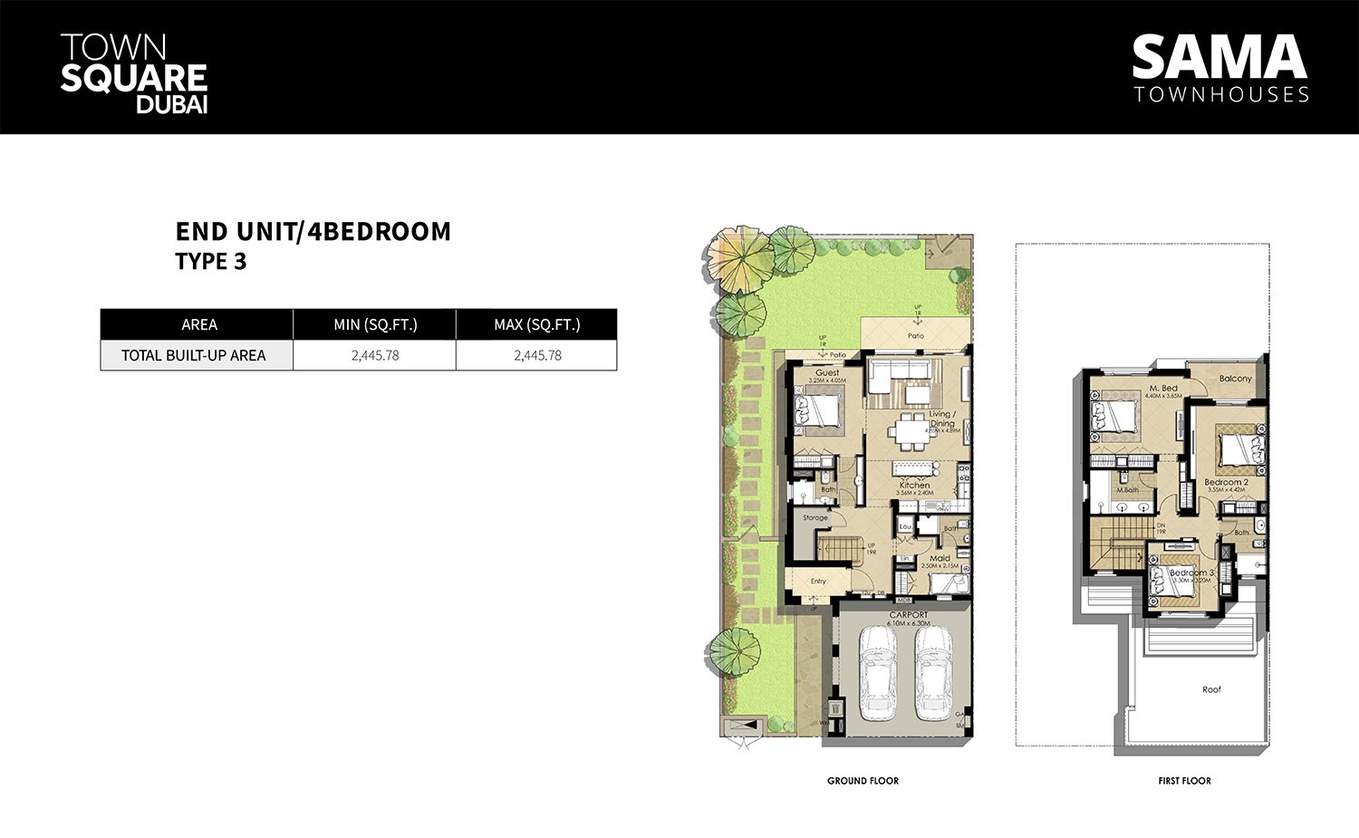 3 Bedrooms floor plan