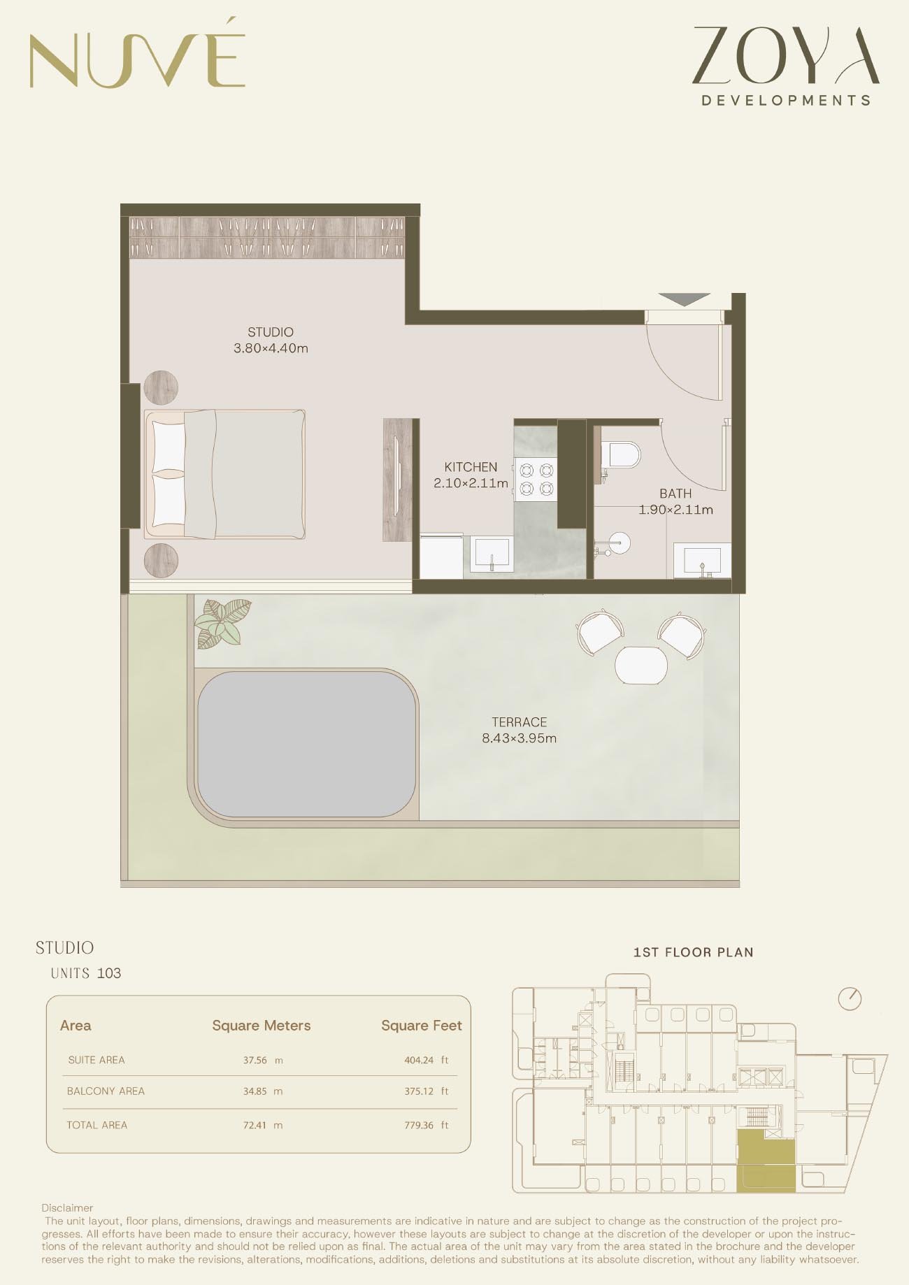 Studio + Pool floor plan
