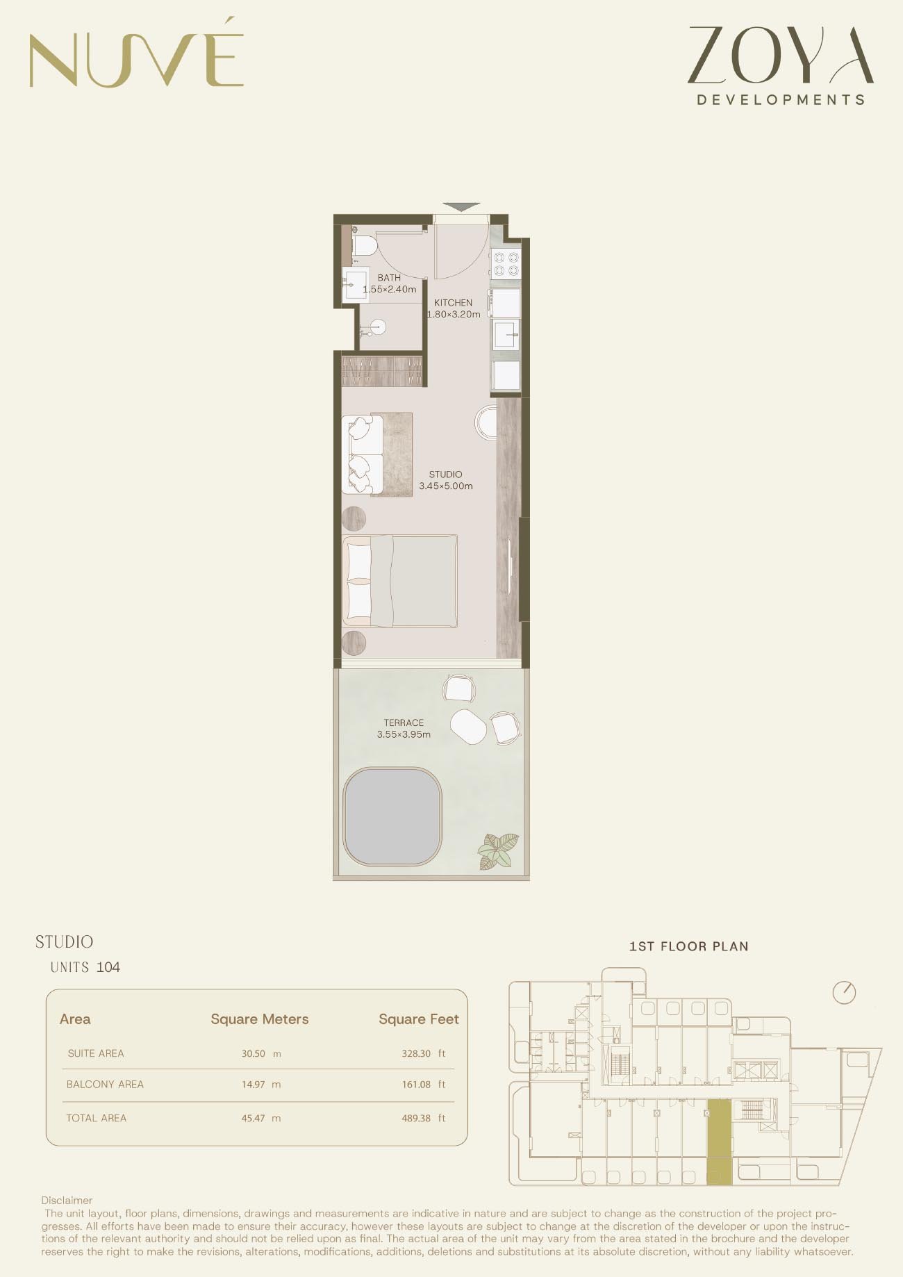 Studio + Pool floor plan