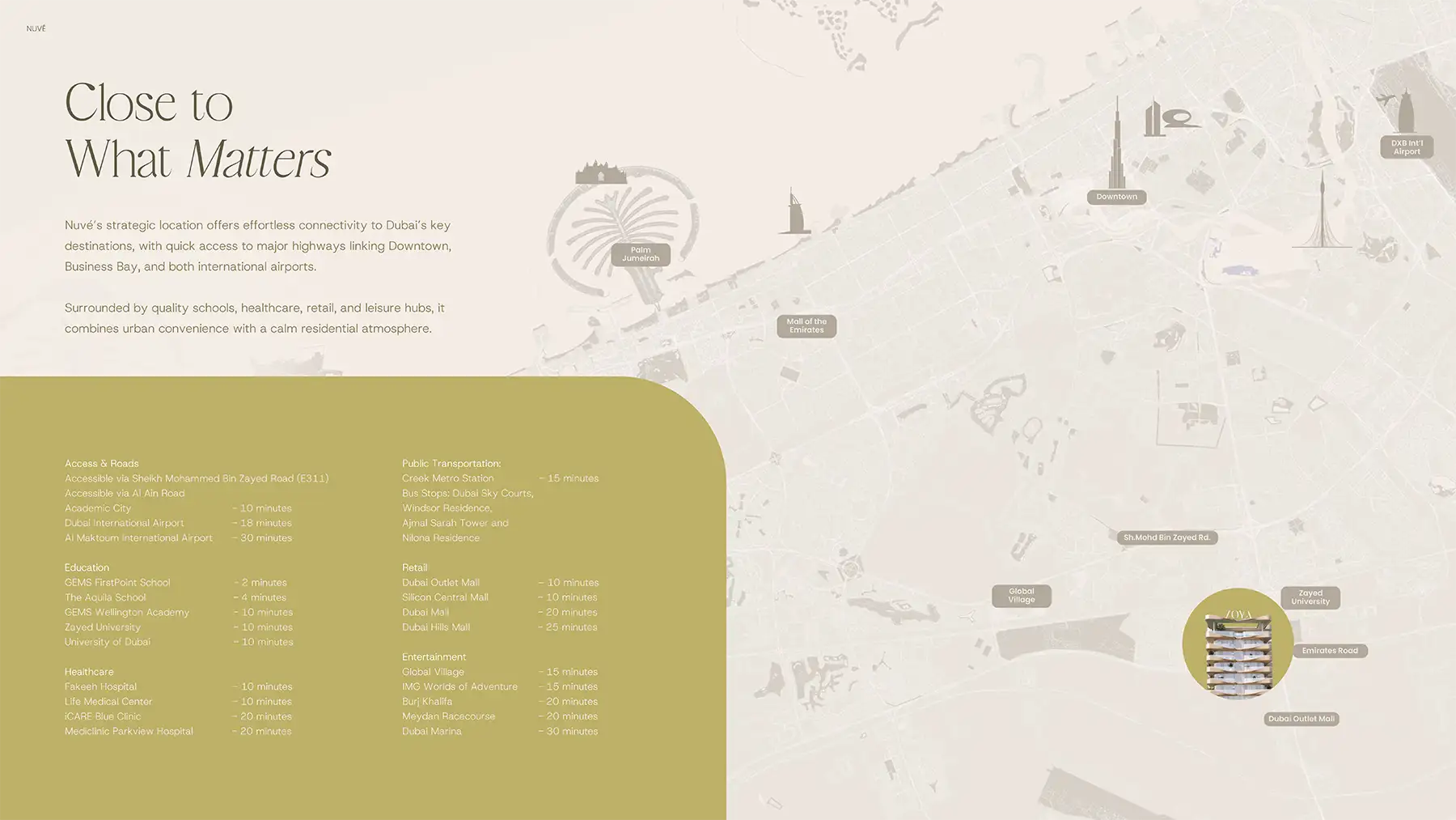 Nuve at DLRC location map