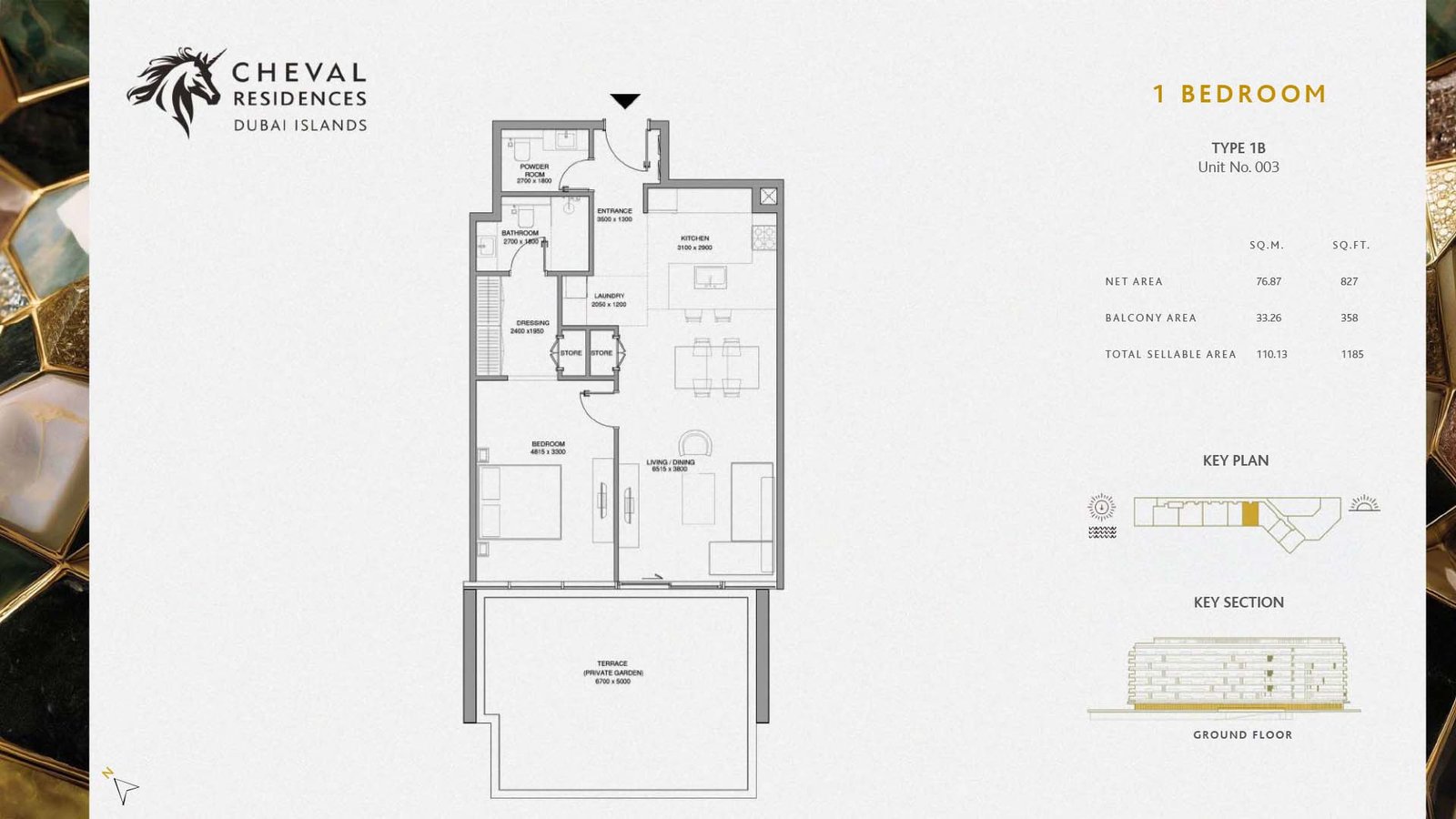 1 Bedroom floor plan
