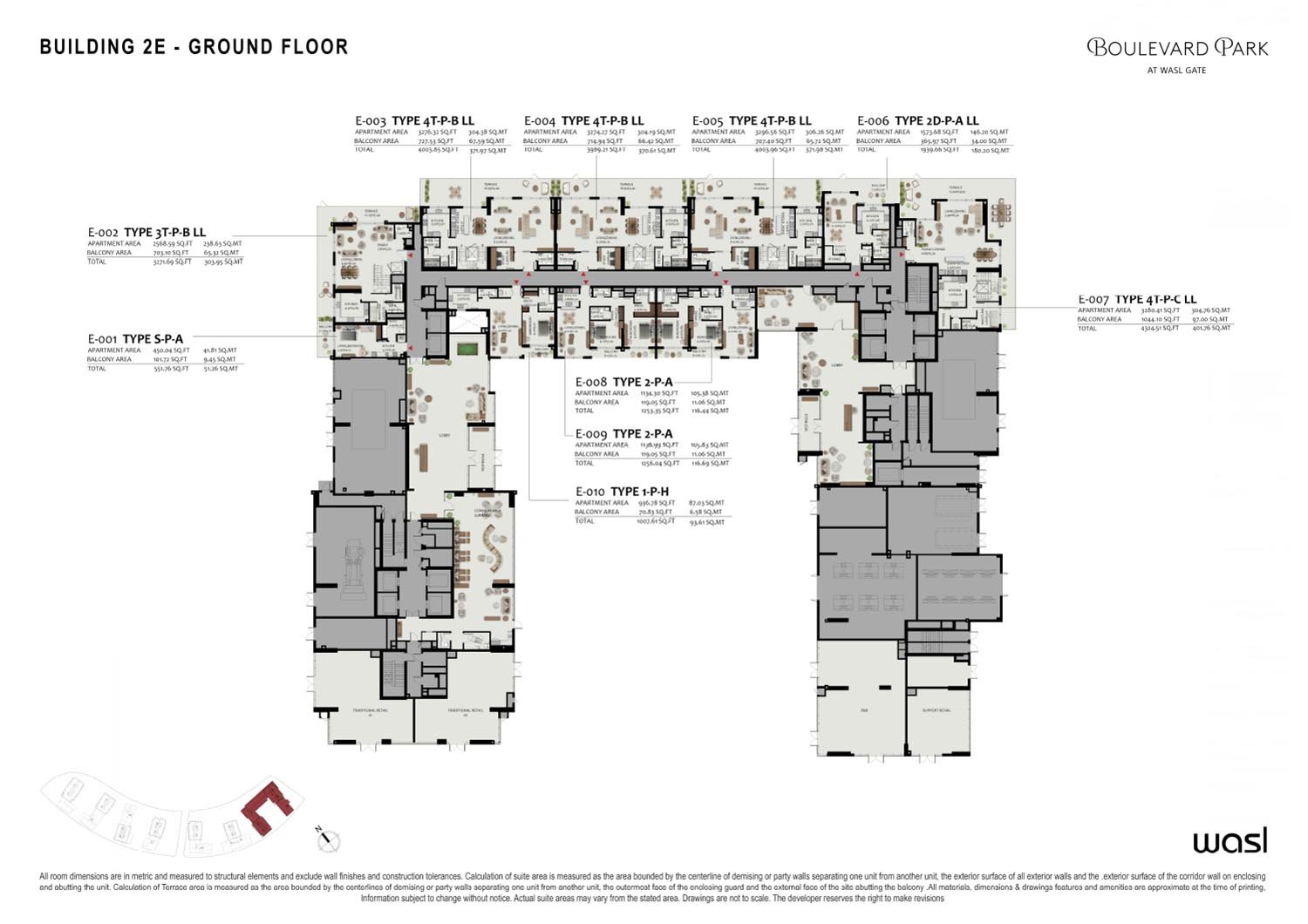Boulevard Park 2 at Wasl Gate Building 2E GROUND FLOOR floor plan