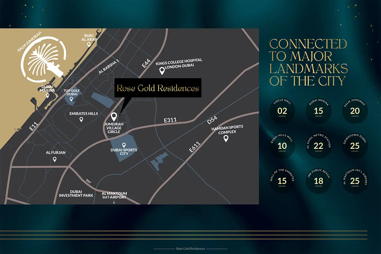 Rose Gold Residences at JVC location map