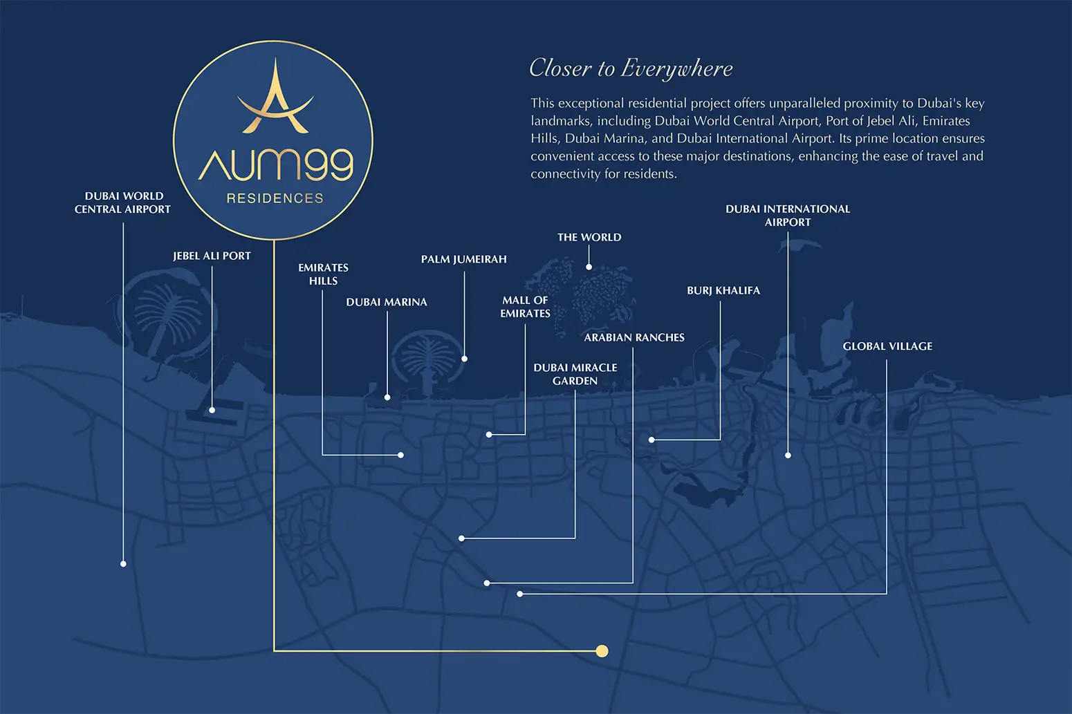 AUM 99 Residences at DLRC location map