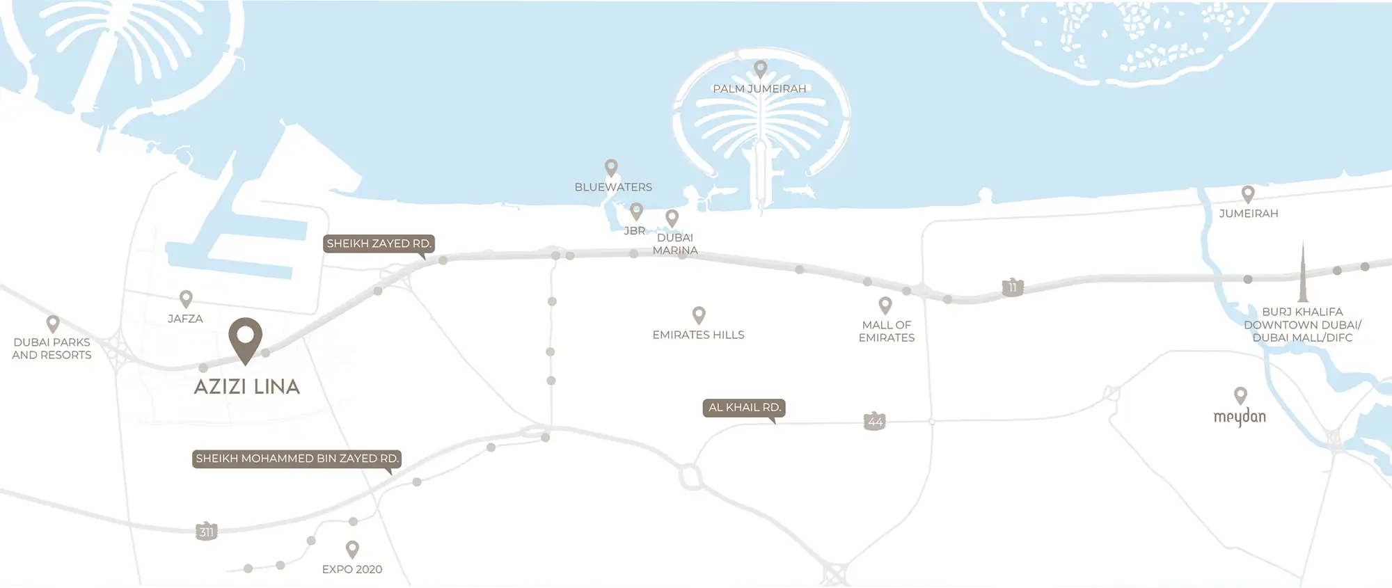 Azizi Lina location map