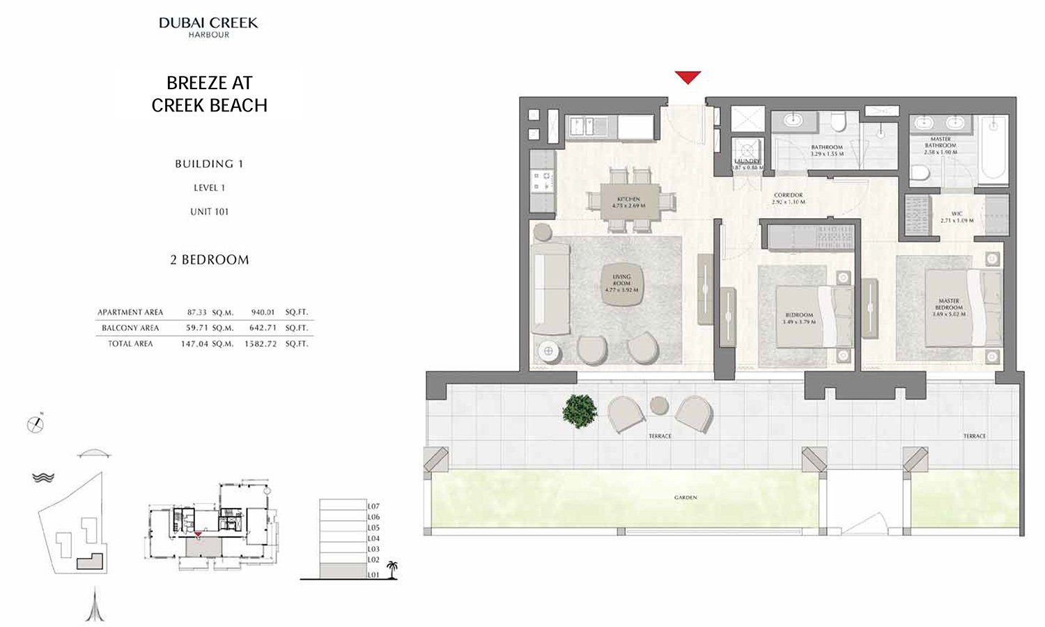 2 Bedrooms floor plan