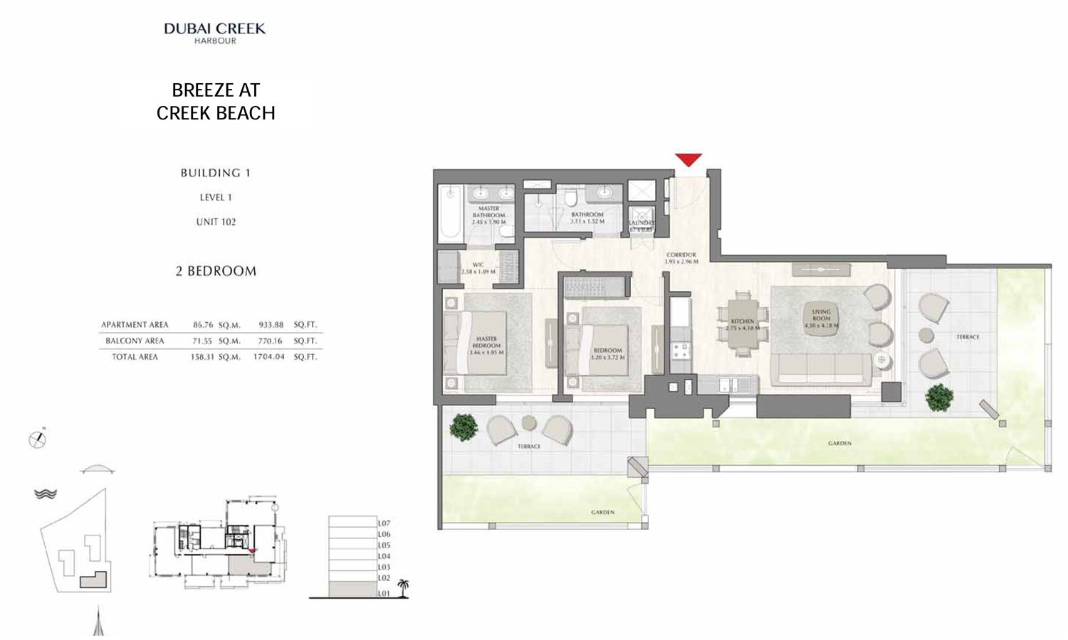 2 Bedrooms floor plan