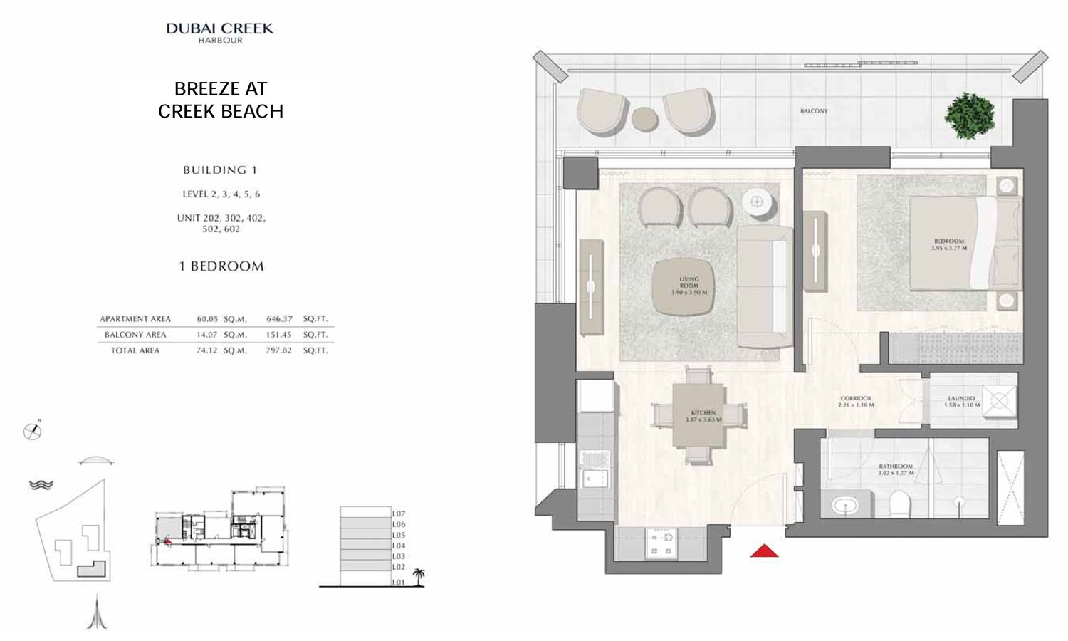 1 Bedroom floor plan