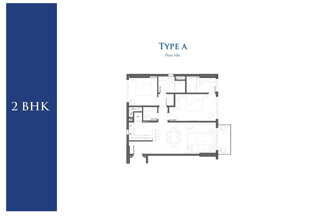 2 Bedrooms floor plan