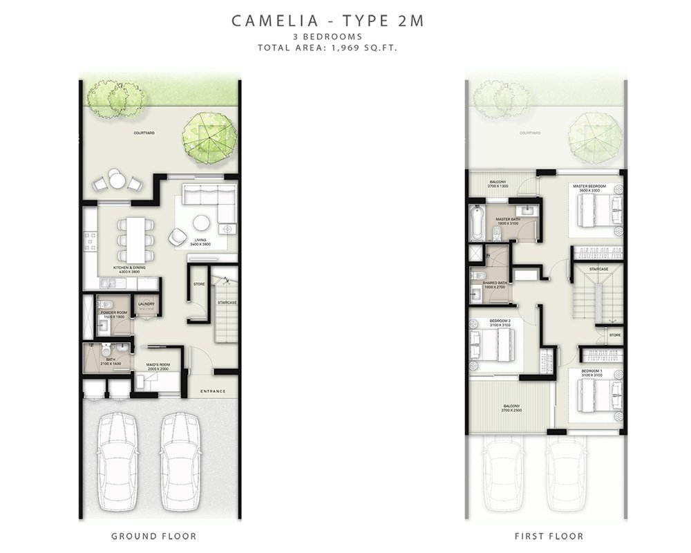 3 Bedrooms floor plan