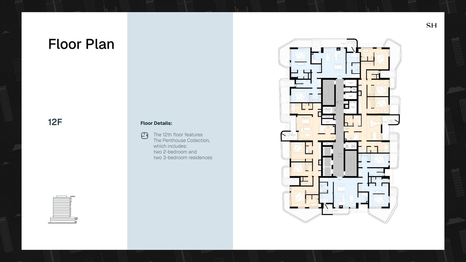 Marea Residences at Dubai Islands Layout Plan 12th Floor floor plan