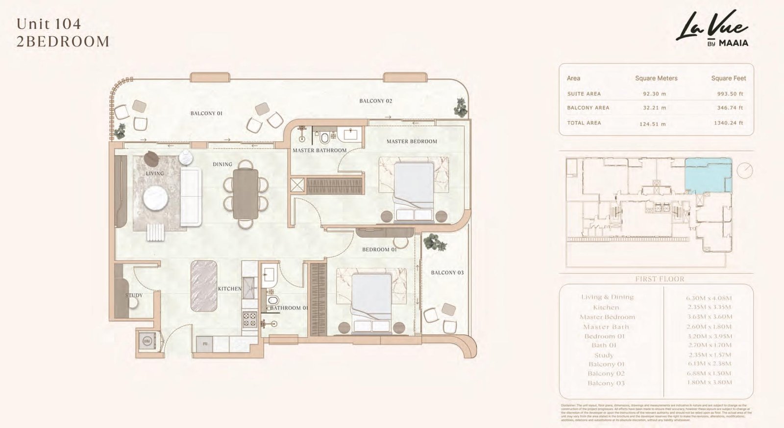 2 Bedrooms floor plan