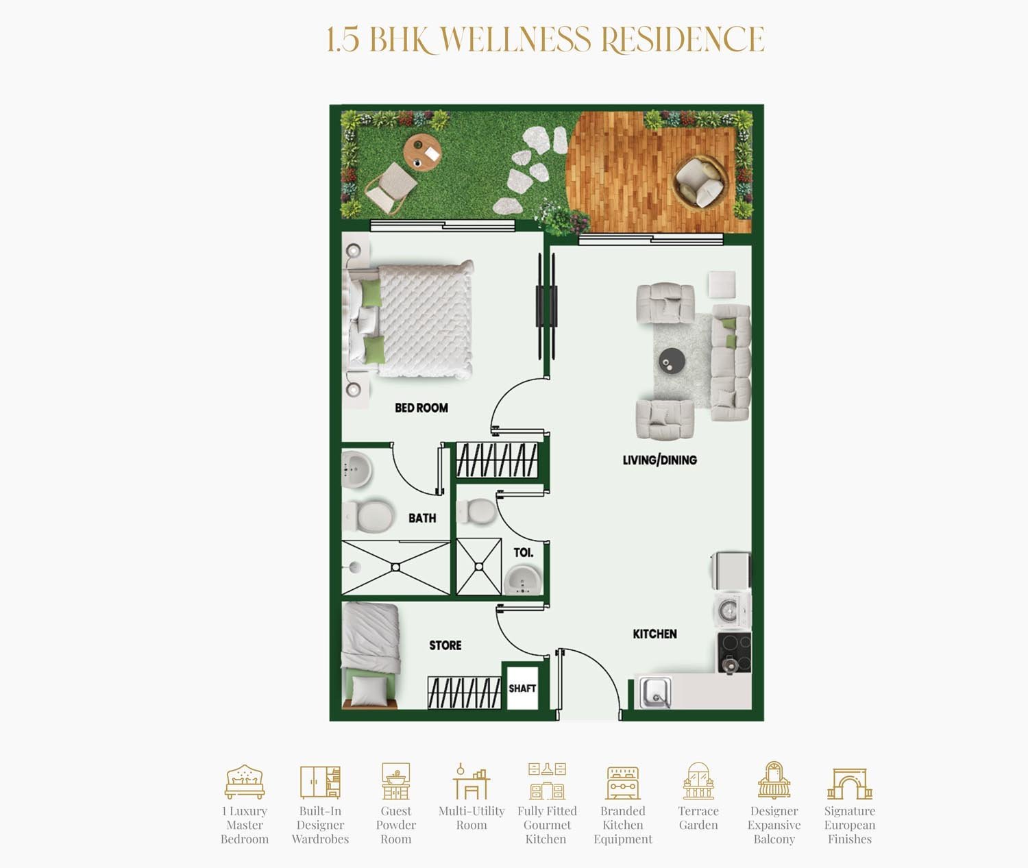 1 Bedroom floor plan