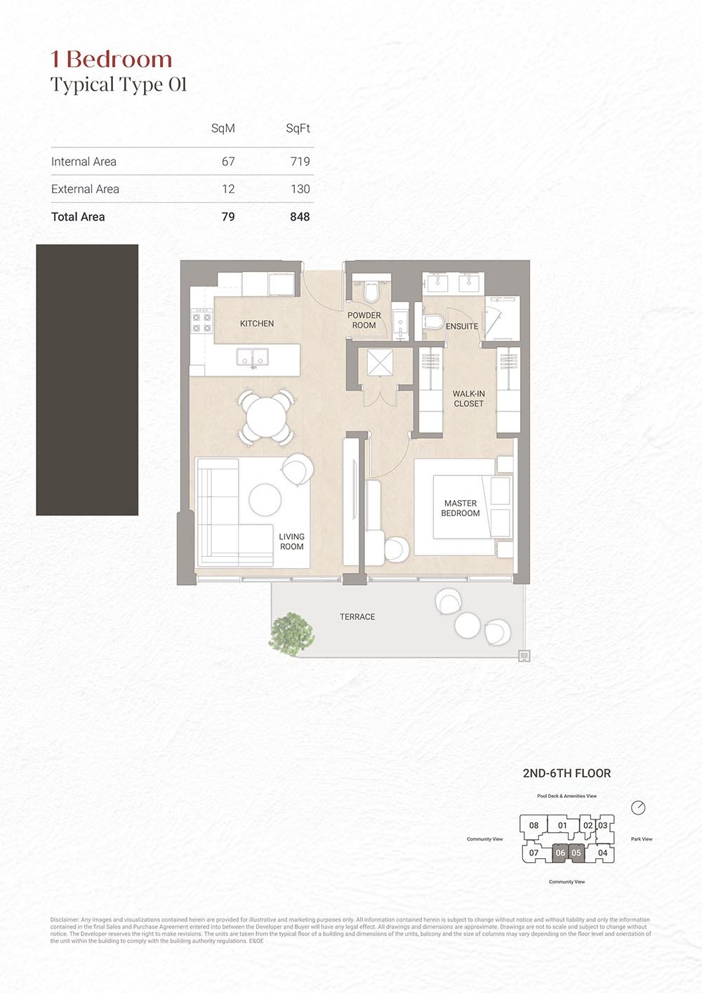 1 Bedroom floor plan