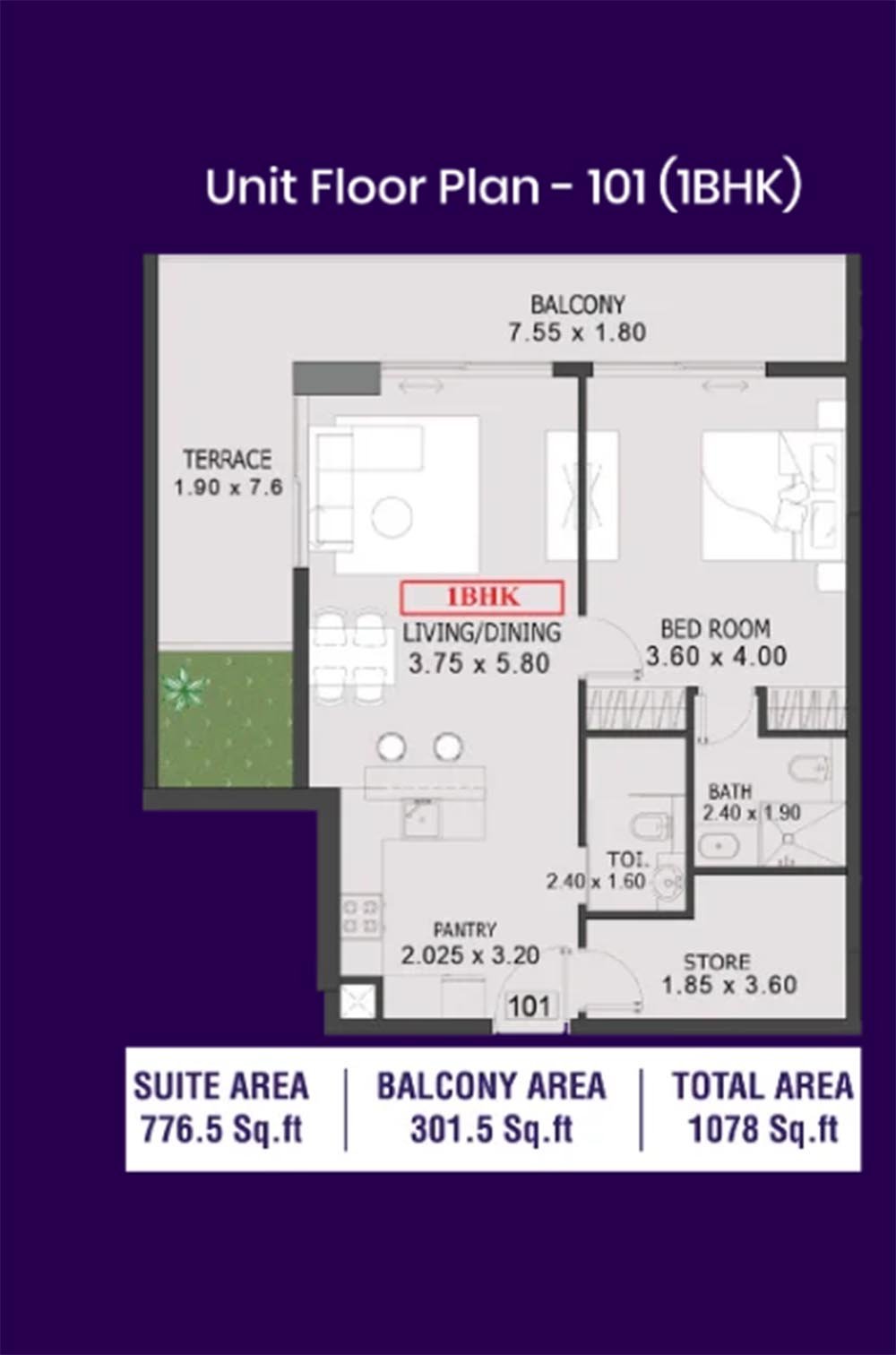 One by Preston at Dubai South floor plan