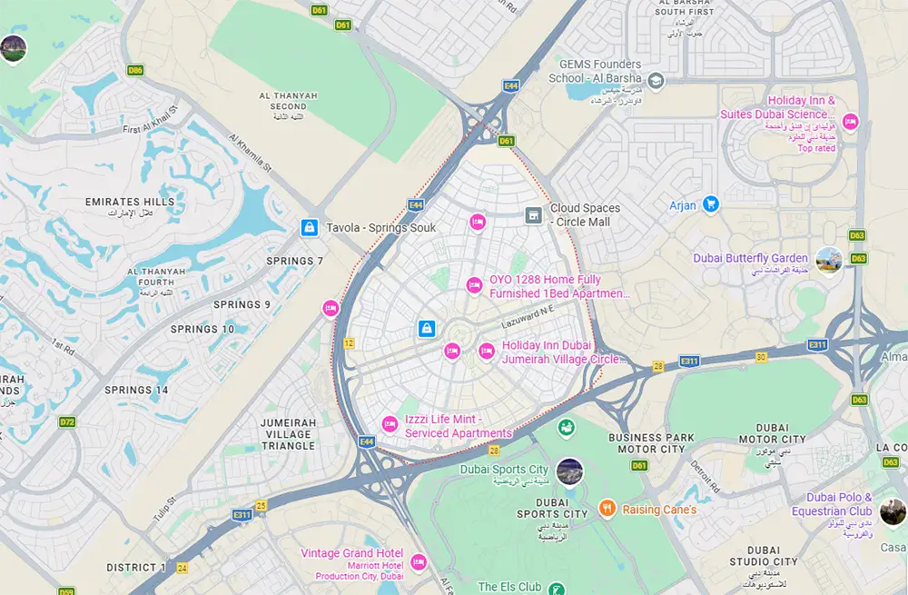 SVN Residences at JVC location map