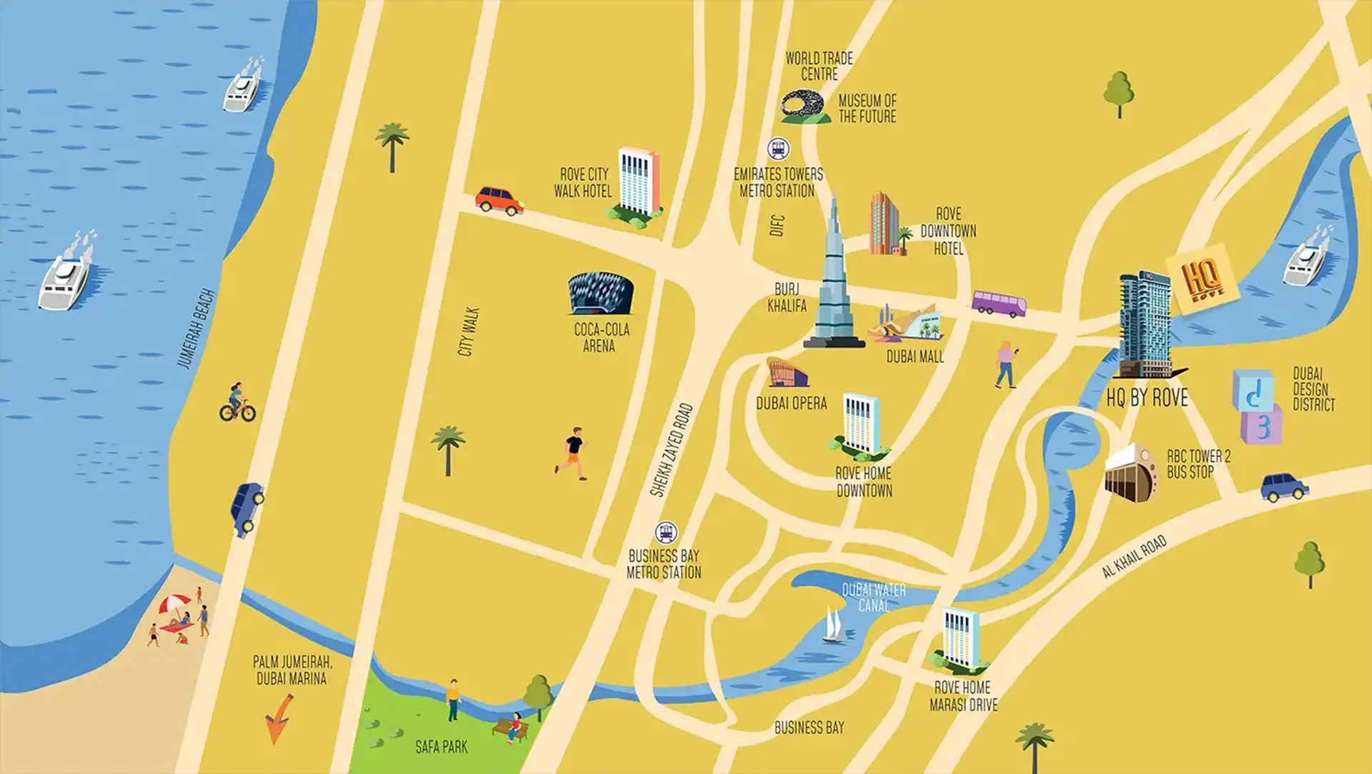HQ by Rove location map